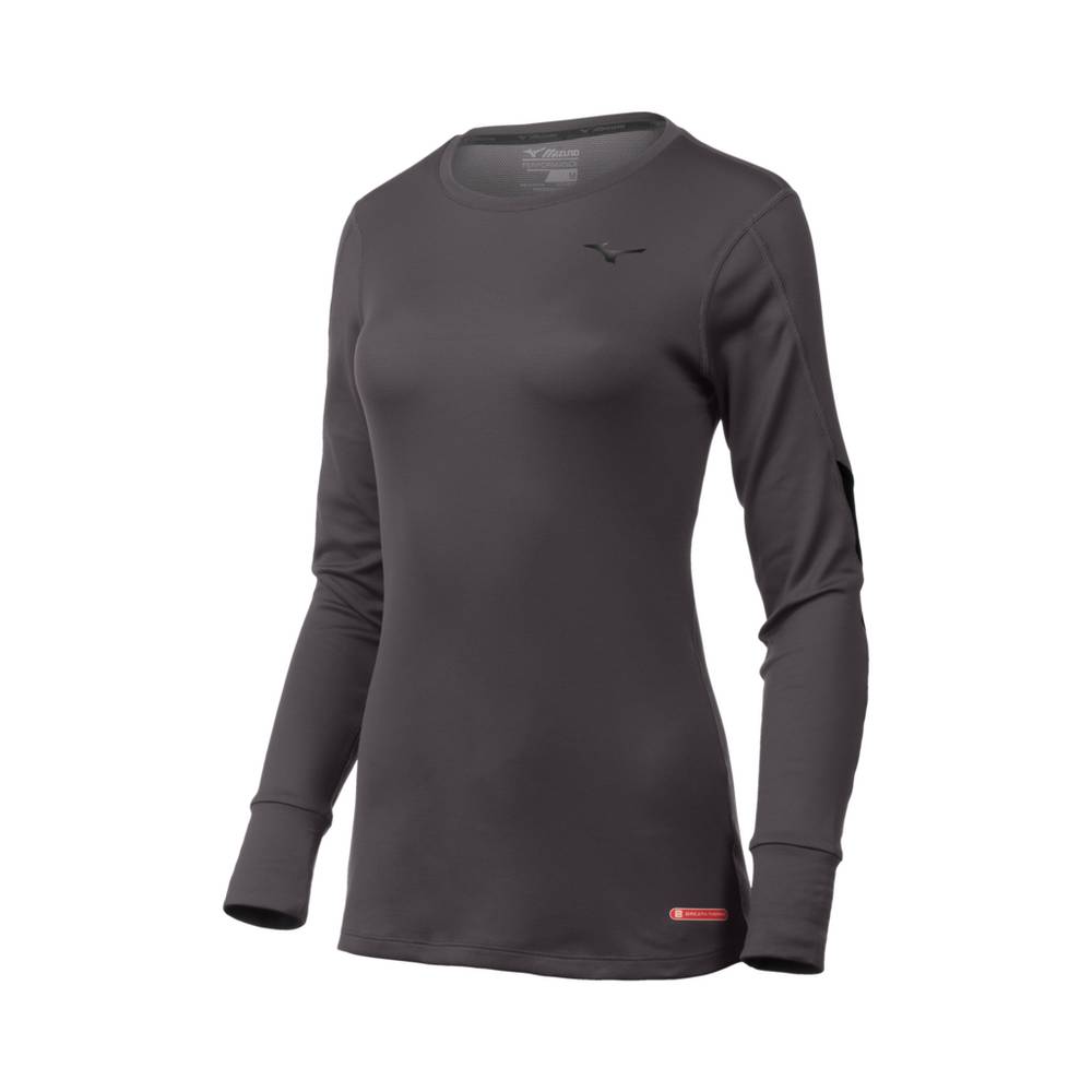 Base Layer Mizuno Breath Thermo® Long Sleeve Mujer Gris Ofertas QHSX-14683